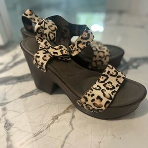 Leopard Print Women's Platform Sandals